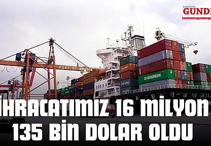 İhracatımız 16 Milyon 135 Bin Dolar Oldu
