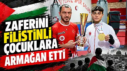 Zaferini Filistinli Çocuklara Armağan Etti