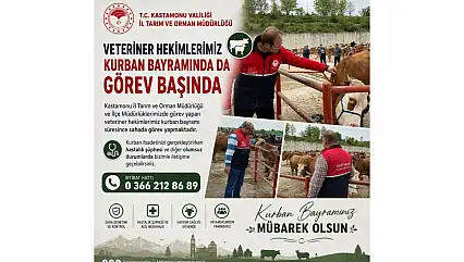 Kastamonu İl Tarım ve Orman Müdürlüğü Veteriner Hekimleri Bayram Boyunca Görev Yapacak