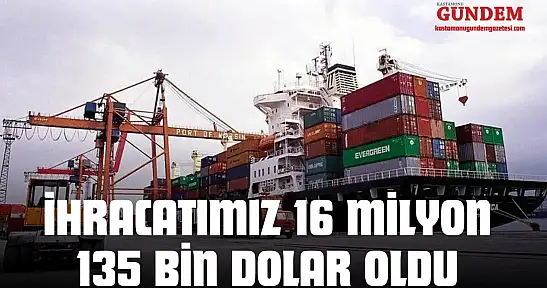 İhracatımız 16 Milyon 135 Bin Dolar Oldu