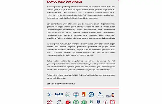 17 Üniversiteden Ortak Bildiri