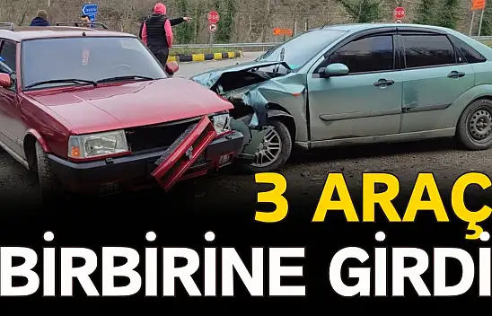 3 Araç Birbirine Girdi: Sürücüler Yara Almadan Kurtuldu