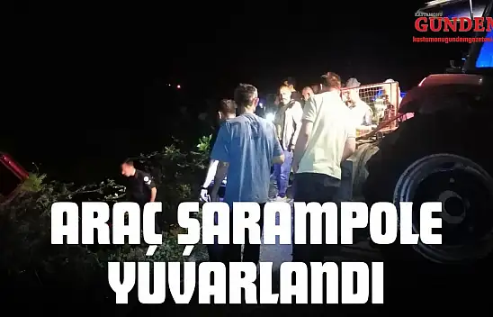 Araç Şarampole Yuvarlandı