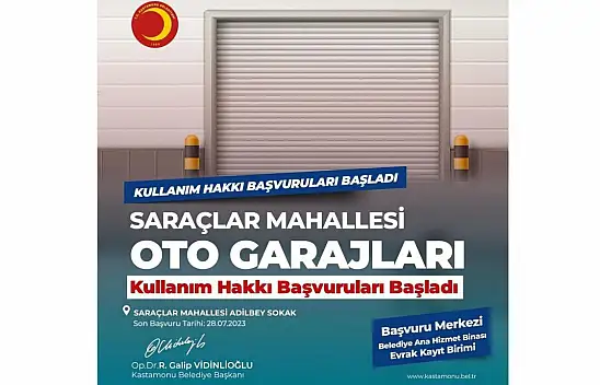 Belediyeden otopark duyurusu