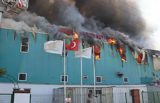 Bolu'da Medikal Fabrikasında Yangın Çıktı