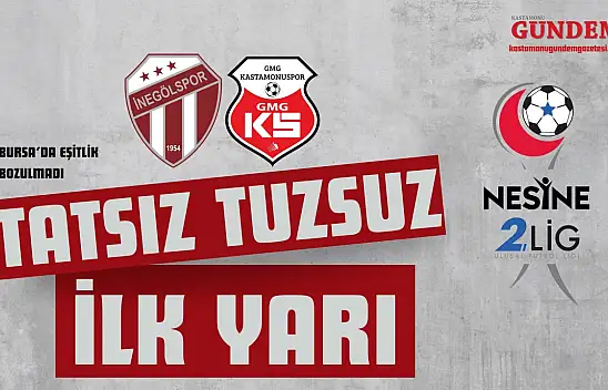 Bursa'da Tatsız Tuzsuz İlk Yarı! İnegölspor-GMG Kastamonuspor Maçında Eşitlik Bozulmadı