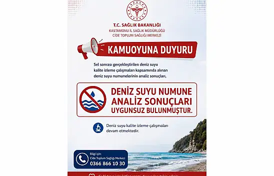 Cide'de Deniz Suyu Riskli
