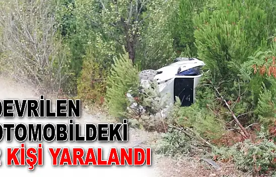 Devrilen Otomobildeki 2 Kişi Yaralandı