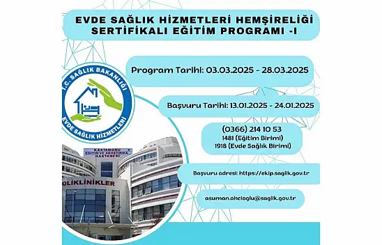 Evde Sağlık Hizmetleri Hemşireliği Eğitimi Verilecek