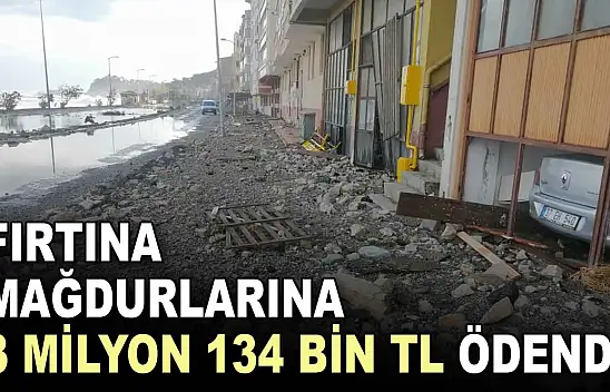 Fırtına Mağdurlarına 3 Milyon 134 Bin TL Ödendi