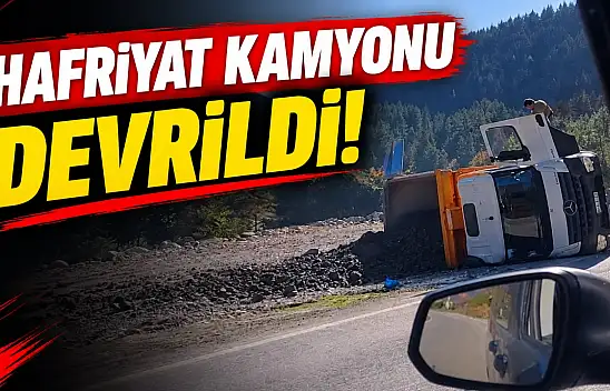 Hafriyat Kamyonu Devrildi!