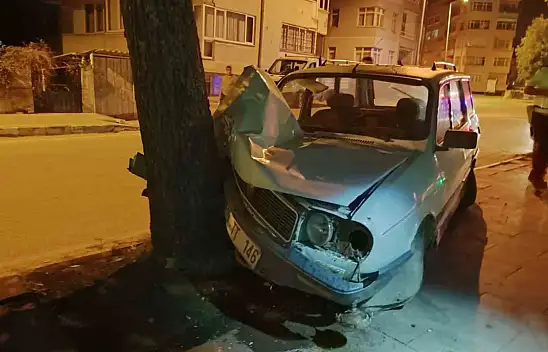 Ağaca Çarpan Sürücü Kaçtı!