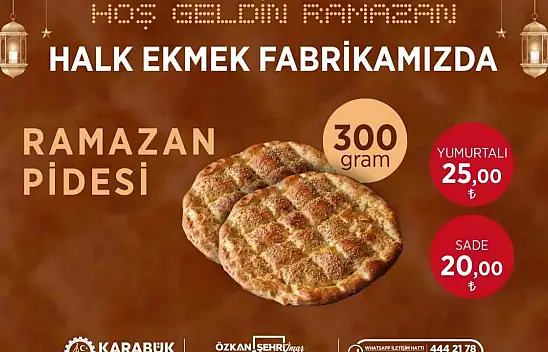 Karabük Halk Ekmek'te Ramazan Pidesi 20 TL'den Satılacak