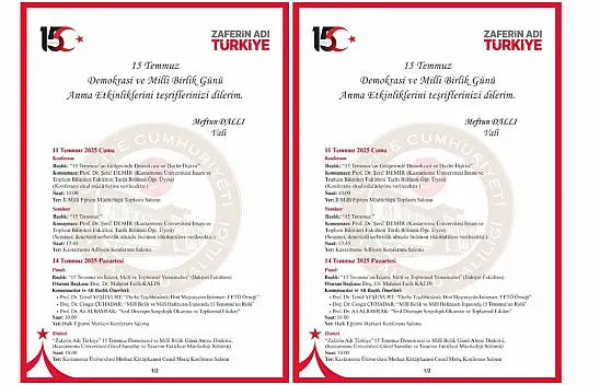 Kastamonu'da 15 Temmuz Anma Programı Açıklandı