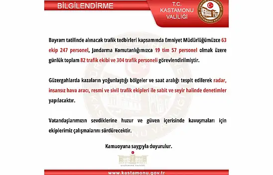 Kastamonu'da Bayram Tatilinde Trafik Tedbirleri Arttırıldı