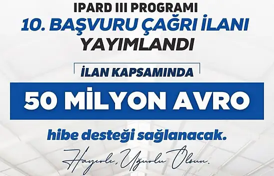 Kastamonu'da IPARD III 10. Başvuru Çağrısı Yayımlandı