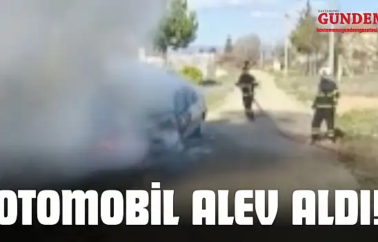 Kastamonu'da Park Halindeki Otomobil Alev Aldı!