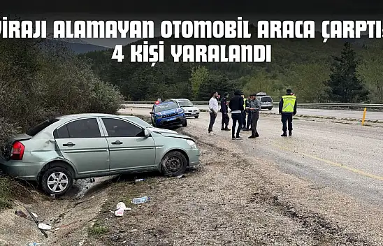Kastamonu'da Virajı Alamayan Otomobil Araca Çarptı: 4 Kişi Yaralandı