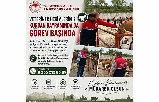 Kastamonu İl Tarım ve Orman Müdürlüğü Veteriner Hekimleri Bayram Boyunca Görev Yapacak