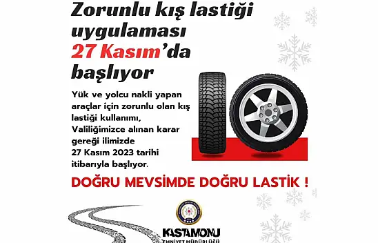 Kış Lastiği Uygulaması 27 Kasım'da Başlıyor