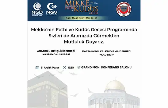 Mekke'nin Fethi Ve Kudüs Gecesi Düzenlenecek