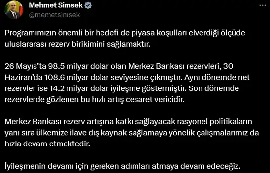 Merkez Bankası rezervleri 10 milyar dolar arttı