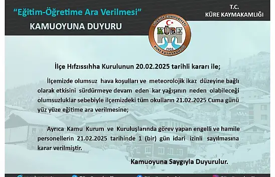 O İlçede Eğitime Kar Engeli