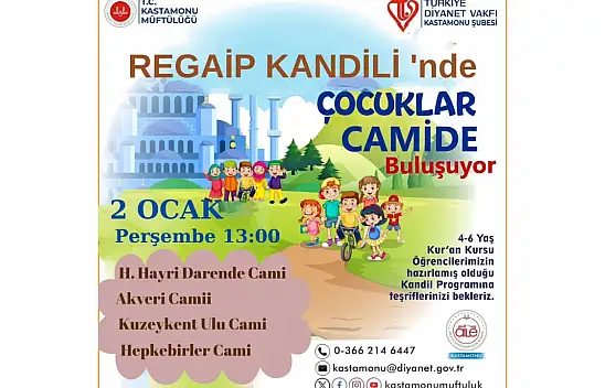 Regaip Kandili'nde Çocuklar Camide Buluşuyor