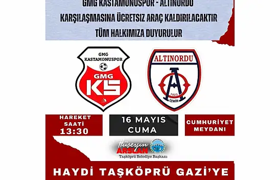 Taşköprü Belediyesi'nden Kastamonuspor'a Taraftar Desteği