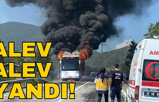 Yolcu Otobüsü Alev Alev Yandı
