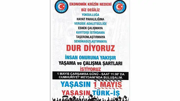 1 Mayıs Cumhuriyet Meydanı'nda Kutlanacak