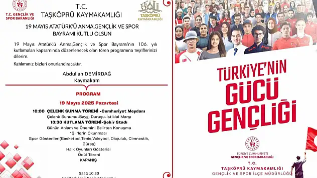 19 Mayıs Büyük Bir Coşkuyla Kutlanacak