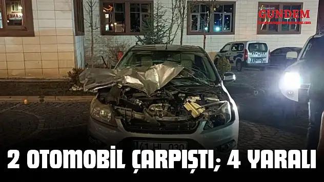 2 Otomobil Çarpıştı 4 Yaralı