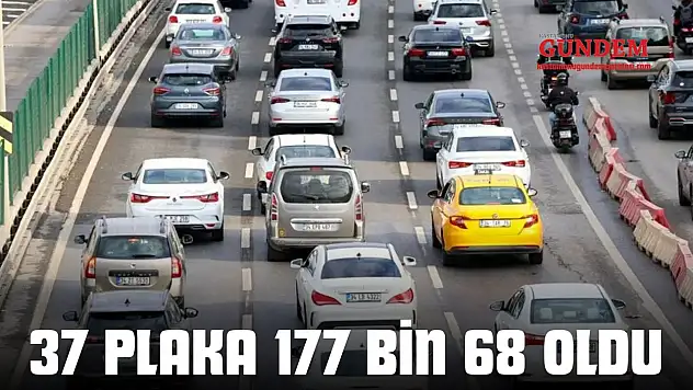 37 Plaka 177 Bin 68 Oldu