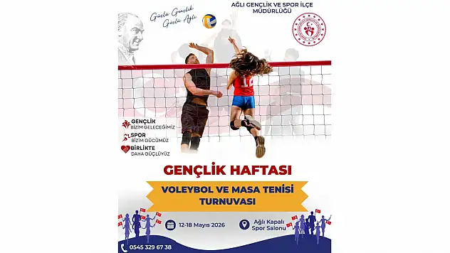Ağlı Belediyesi'nden Gençlik Haftasına Özel Spor Turnuvası