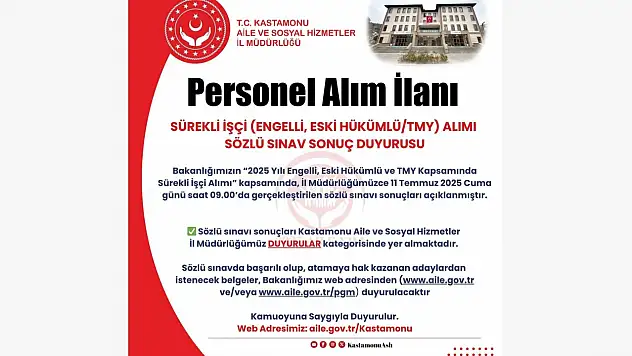 ASH İşçi Alımı Sınavı Sonuçlarını Açıkladı