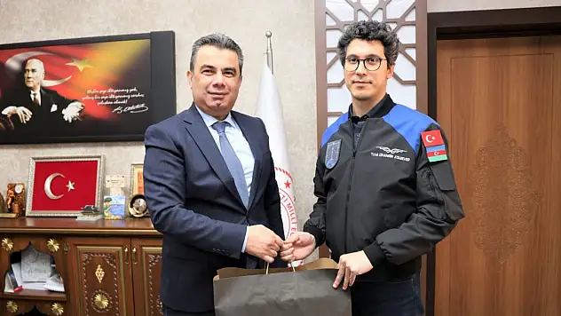 Astronot Tuva Cihangir Atasever'den Müdür Gümüş'e Ziyaret