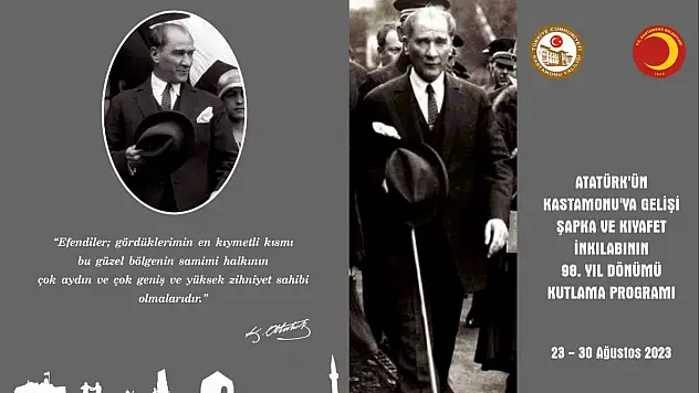 Atatürk'ün Kastamonu'ya gelişi coşkuyla kutlanacak