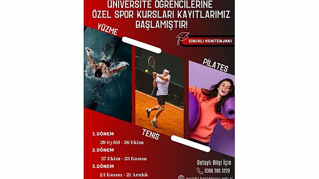 Ayyıldız Spor Ve Yaşam Merkezi'nde Kurs Kayıtları Başladı