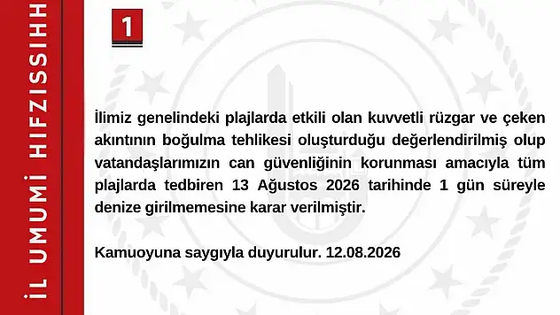 Bartın'da denize girmek yasaklandı