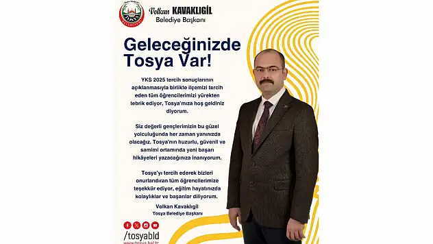 Başkan Kavaklıgil: 'Tosya'mıza Hoş Geldiniz Diyorum'