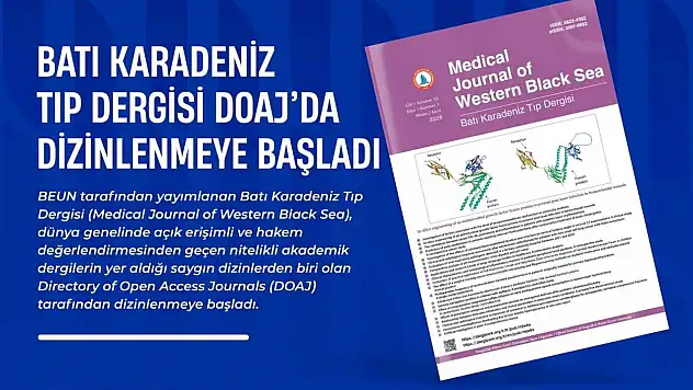 Batı Karadeniz Tıp Dergisi DOAJ'da dizinlenmeye başladı