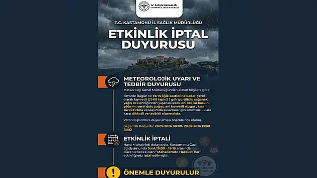 Beklenen Etkinlik İptal Edildi