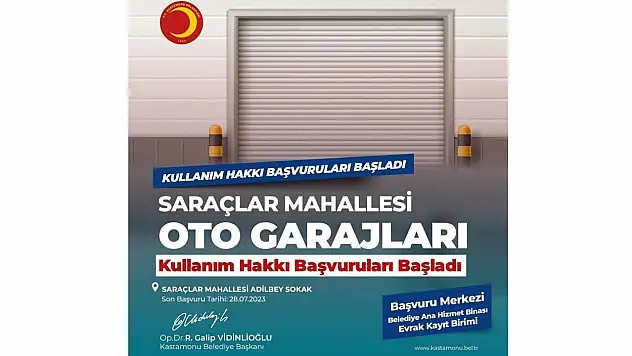 Belediyeden otopark duyurusu