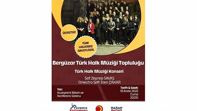 Bergüzar Türk Halk Müziği Korosu Konser Verecek