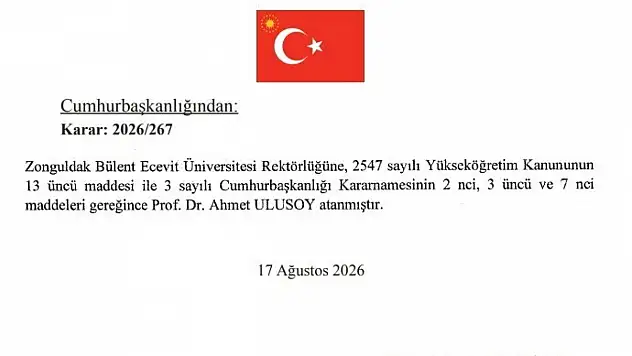BEUN Rektörlüğüne Prof. Dr. Ahmet Ulusoy atandı
