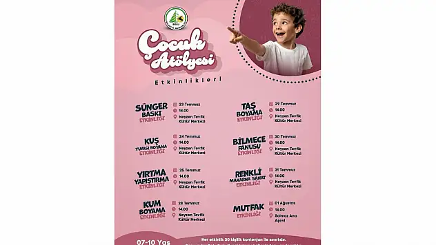 Bolu Belediyesi'nden Miniklere Yaz Tatilinde Renkli Atölyeler