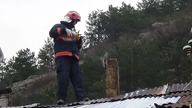 Bolu'da İş Yerindeki Baca Yangını Korkuttu
