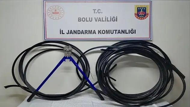 Bolu'da kablo hırsızlığı şüphelisi çaldığı kablolarla yakalandı