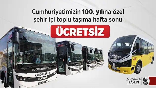 Çankırı'da toplu ulaşım ücretsiz olacak